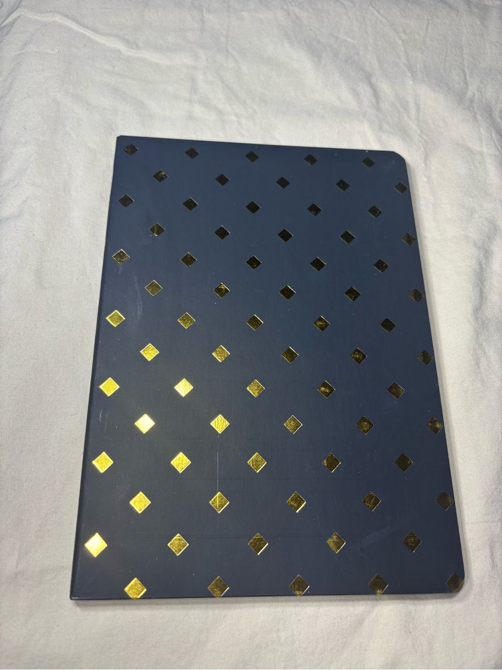 New Black Notebook with Gold Diamond Pattern Diary Journal 72 Pages